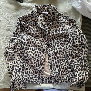 Leopard Print Button-Up Jacket
